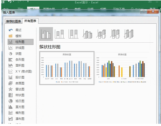 柱形图样式选择