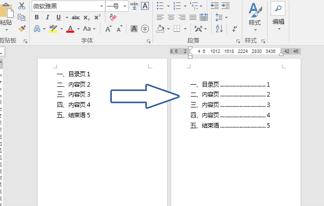 目录排版